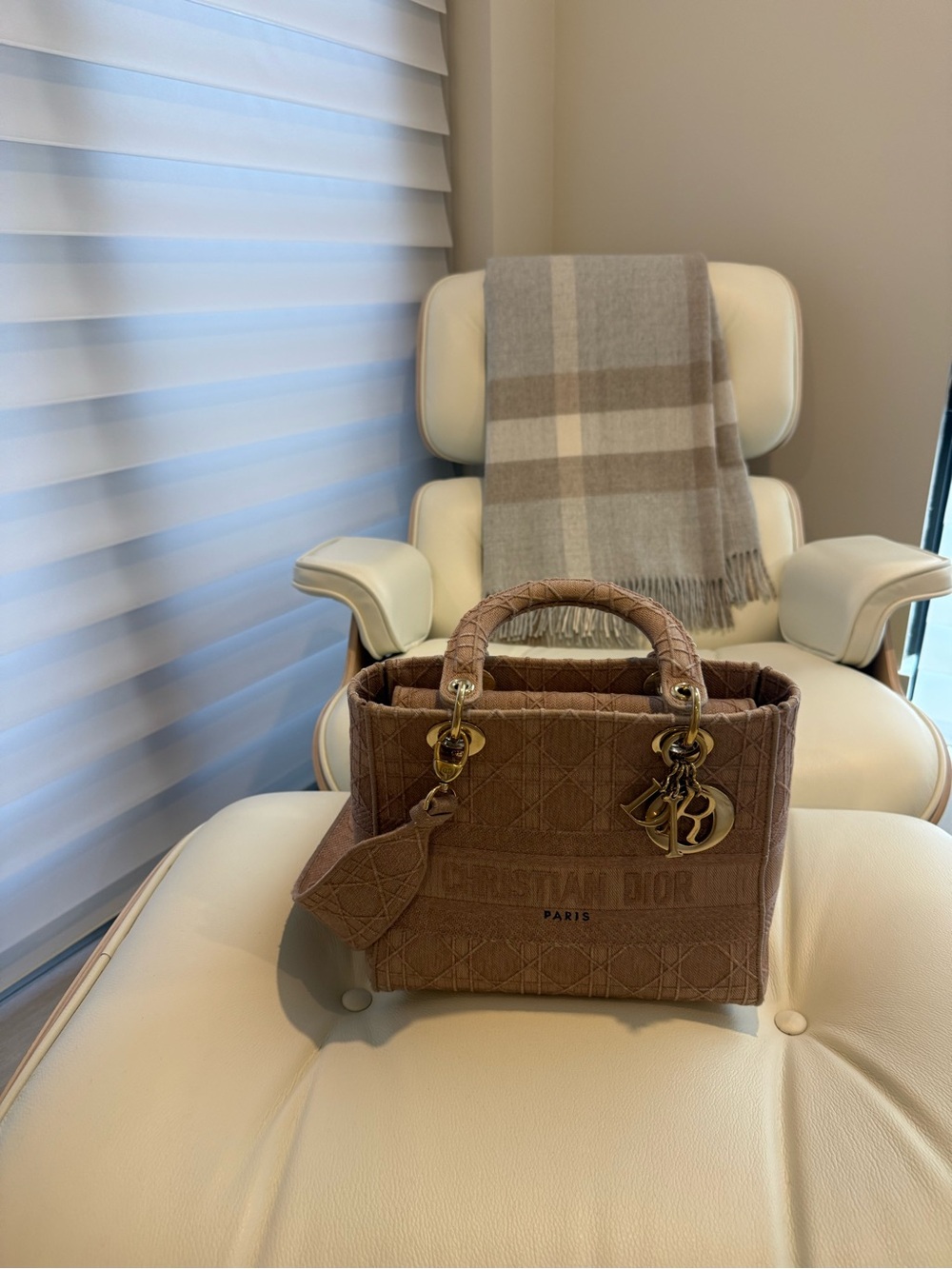 Dior Lady Dior Tote in Dusty Pink with Gold Hardware - Picture 2 of 15